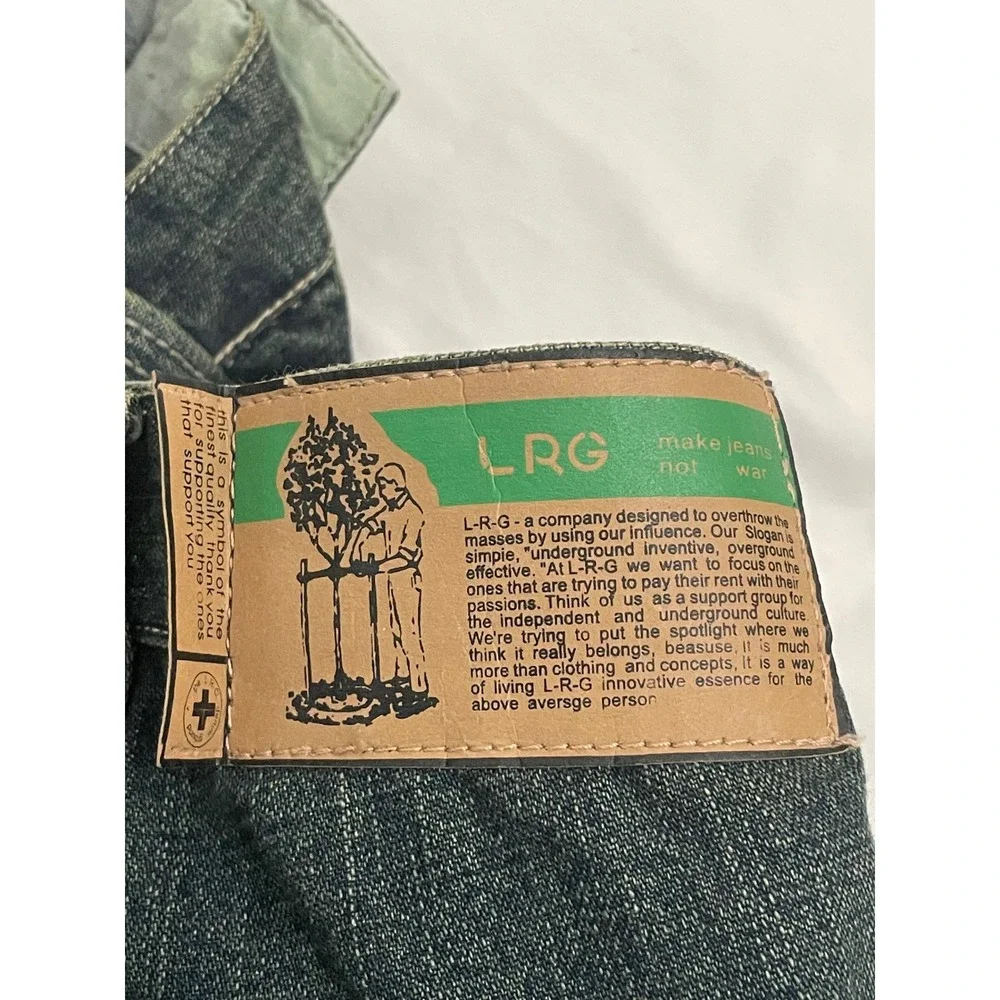 Vintage LRG Cargo Baggy Wide Leg Y2K Jeans Mens 38x33 Blue Streetwear Skate